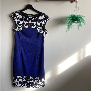 Blue, Black and White dress